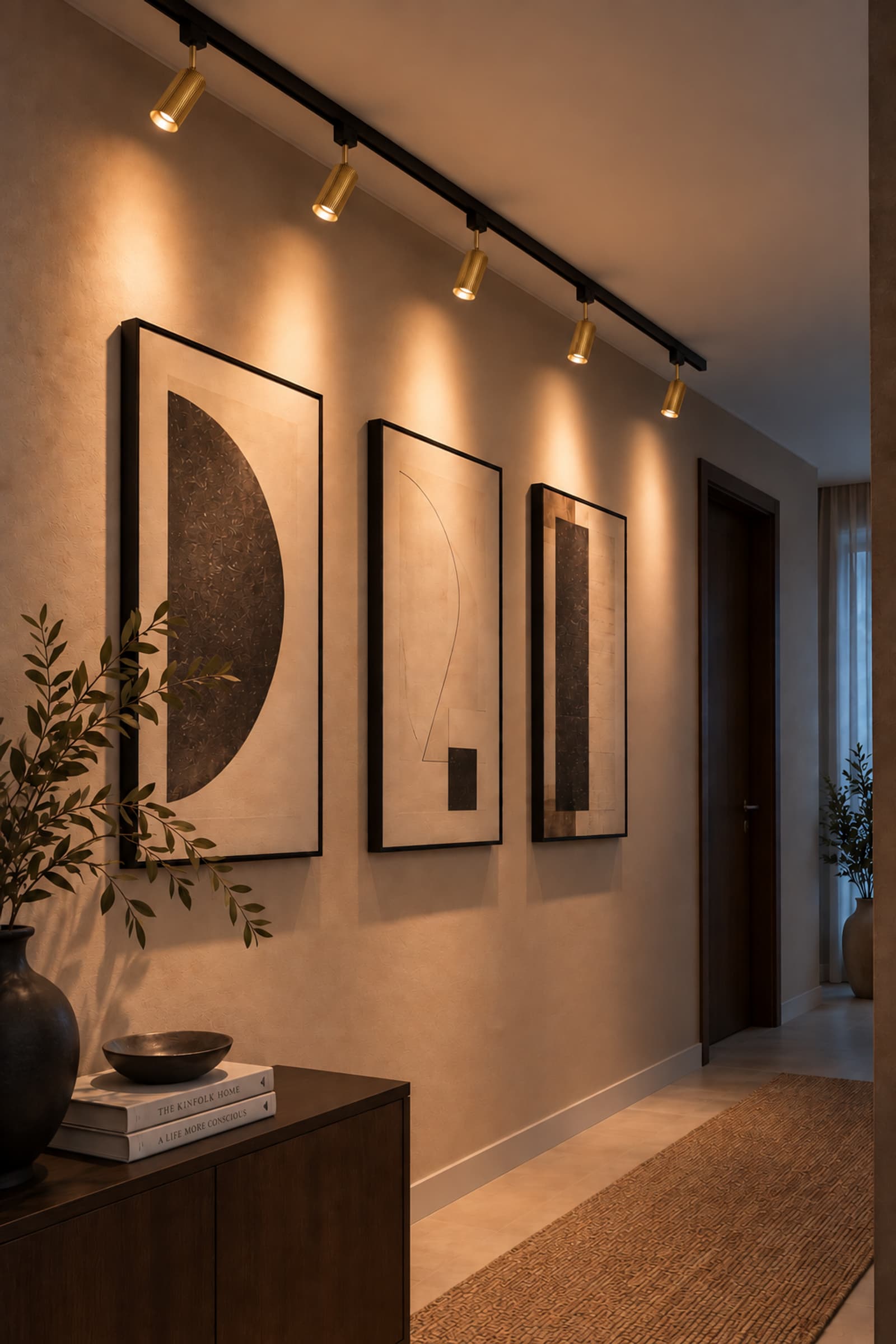 Track system 2 m Hubble spot 5 Brushed brass