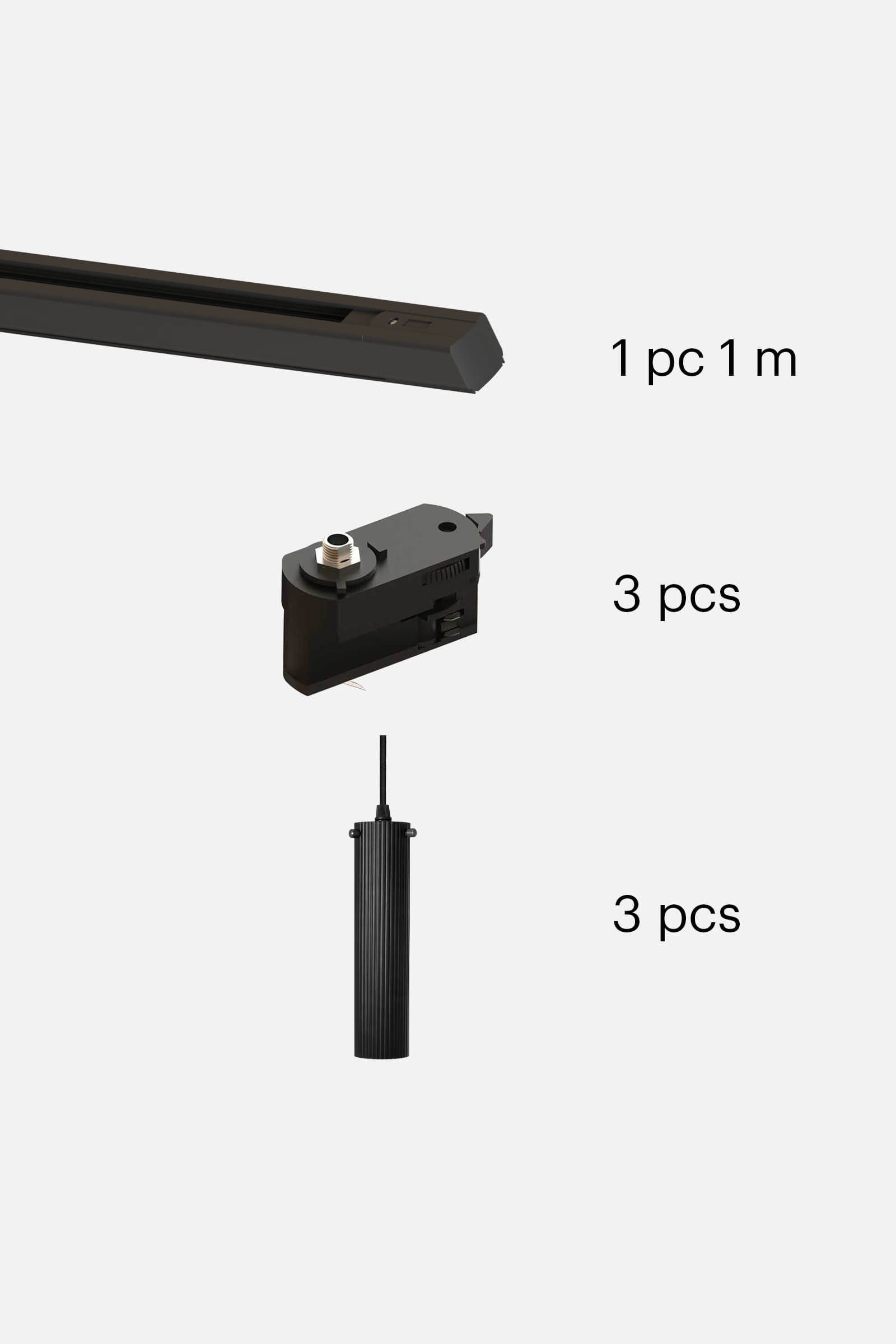 Track system 1 m Hubble pendant 3 Black